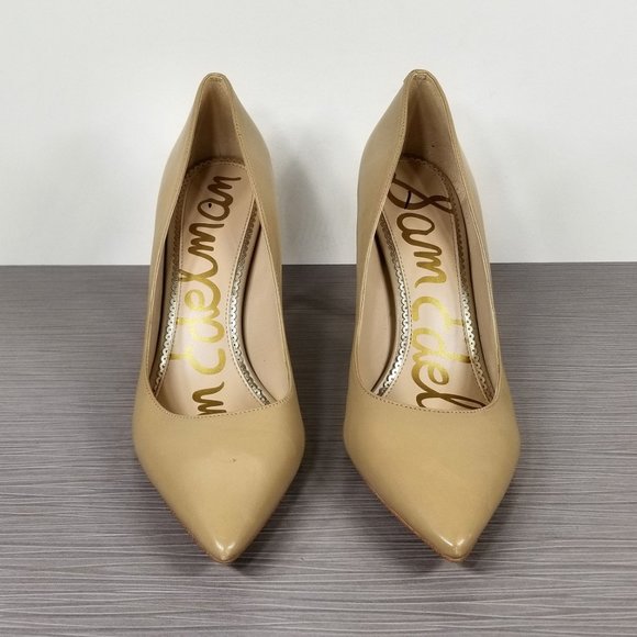 Sam Edelman Hazel Pointed Toe Pump, Nude Leather, Womens Size 9 - Picture 2 of 11